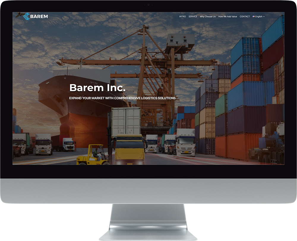 Barem Inc. website on a desktop display