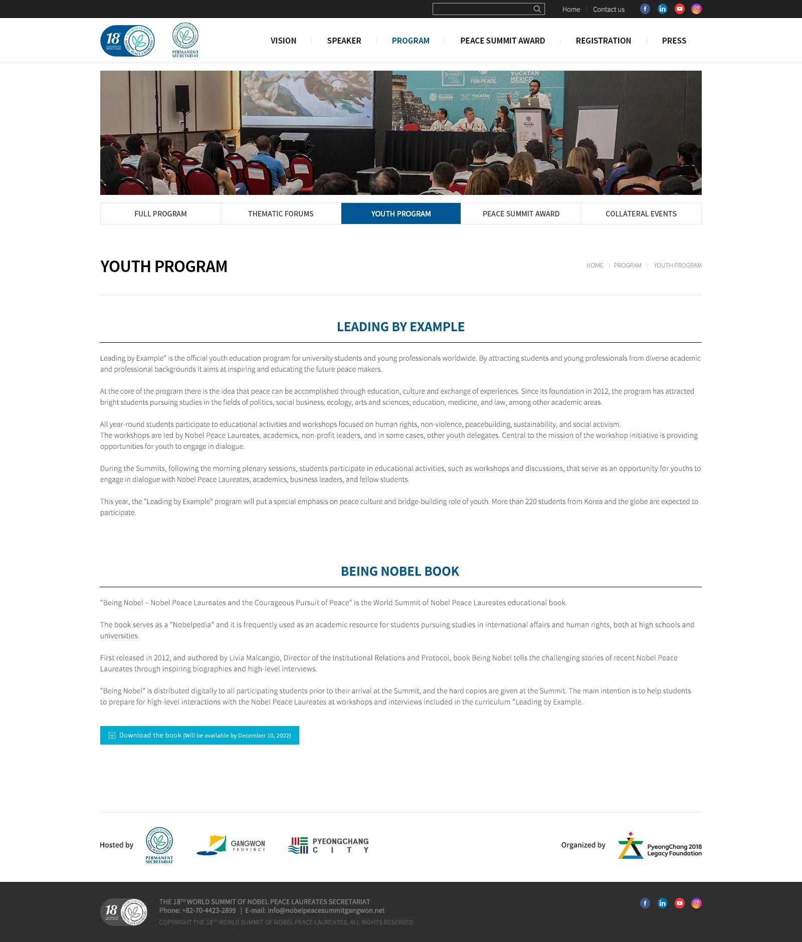 NOBEL PEACE SUMMIT — website