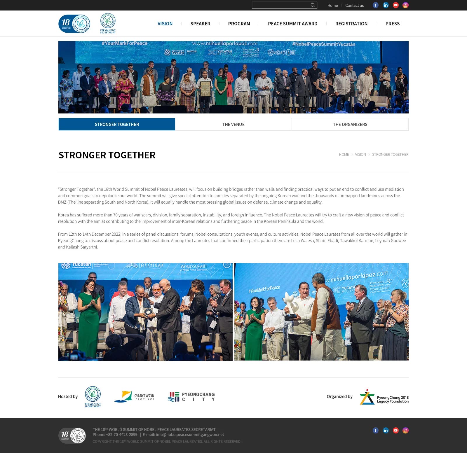 NOBEL PEACE SUMMIT — website