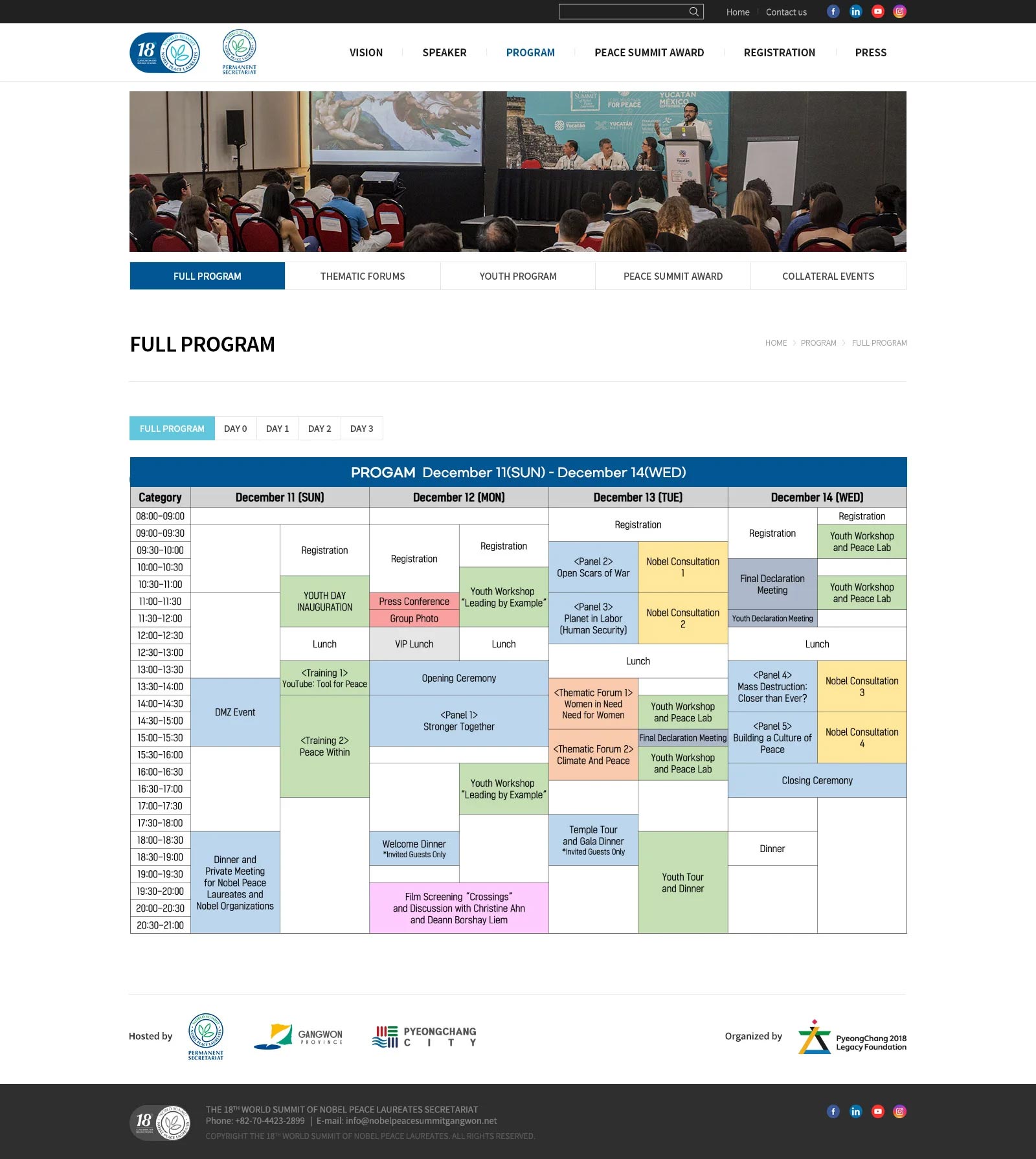 NOBEL PEACE SUMMIT — website